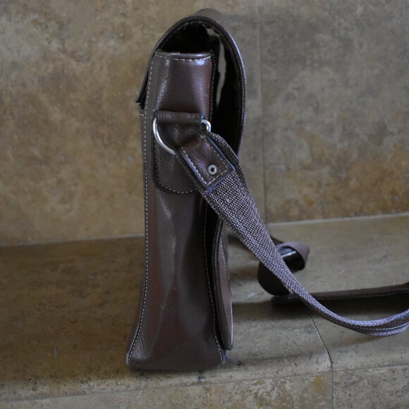 Vintage Leather Bag Laptop Genuine Messenger Men's Briefcase Satchel Brown Bag - Picture 2 of 16